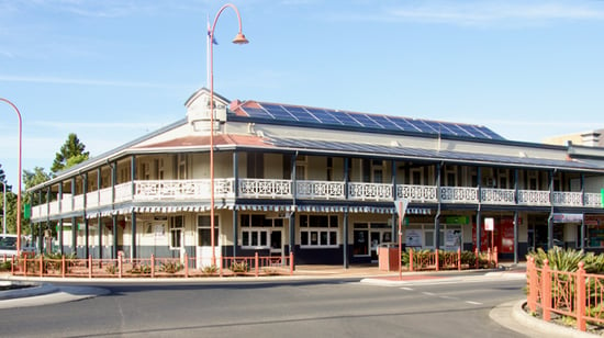 Castlereagh Hotel architectural design featuring rooftop panels and building structure